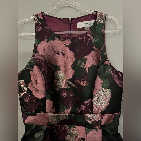 TAHARI ASL METALLIC JACQUARD MIDI DRESS NWT (LAST CHANCE) - Picture 5 of 7
